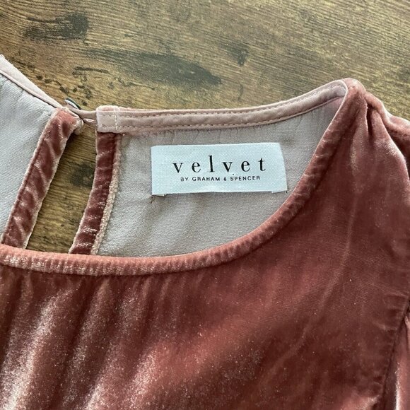 Velvet by Graham & Spencer Womens Aggie Dress Sz Small Rose Gold Pink Mini Shift - Picture 9 of 10